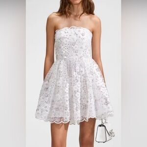 Self-portrait bead-embellished strapless minidress size 6